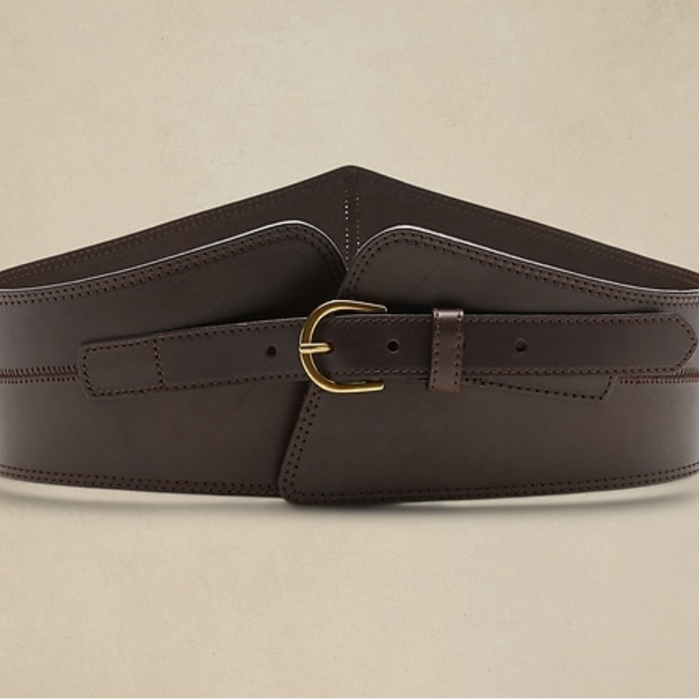 Banana Republic Chocolate Brown Belt with Gold Buckle